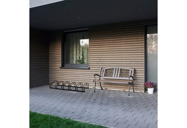 Relaxdays Fahrradständer Stahl Schwarz Für 6 Fahrräder Verstellbar 27 cm x 163,5 cm x 33 cm 6,5 kg