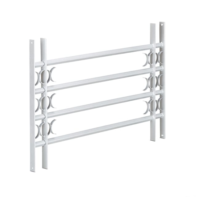 Relaxdays Fenstergitter Stahl Grau Ausziehbar 60 cm x 100 cm bis 150 cm