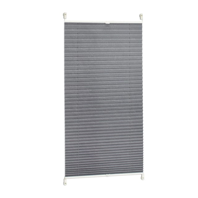 Relaxdays Plissee Rollo Polyester Grau Halbtransparent Ohne Bohren 60 cm x 130 cm
