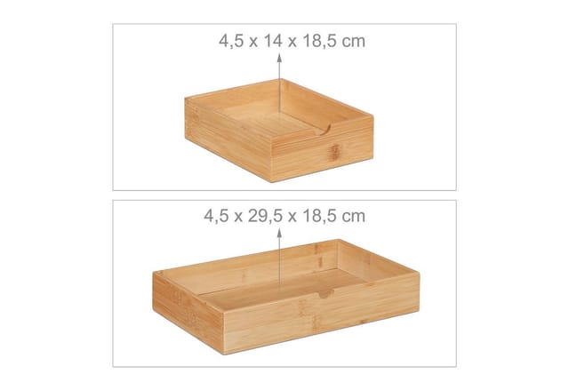 Relaxdays Schreibtisch Organizer Bambus MDF Weiß Natur 3 Schubladen 14 cm x 33 cm x 21 cm 2,3 kg