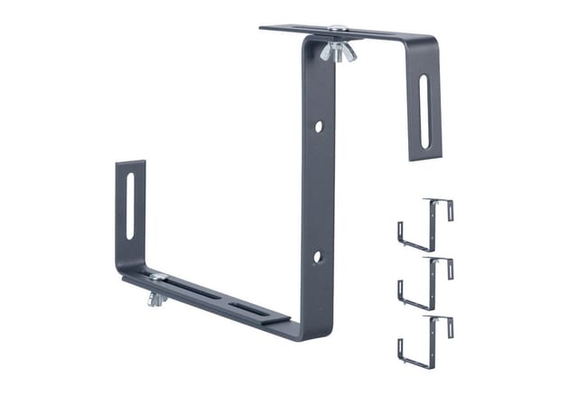 Relaxdays Blumenkastenhalter 4er Set Metall Anthrazit Verstellbar Ohne Bohren 17 x 2 cm 1,2 kg