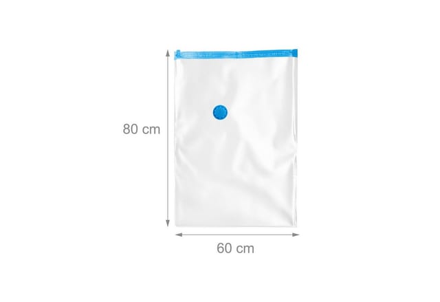 Relaxdays Vakuumbeutel 10er Set Kunststoff Transparent mit Ventil 80 cm x 60 cm