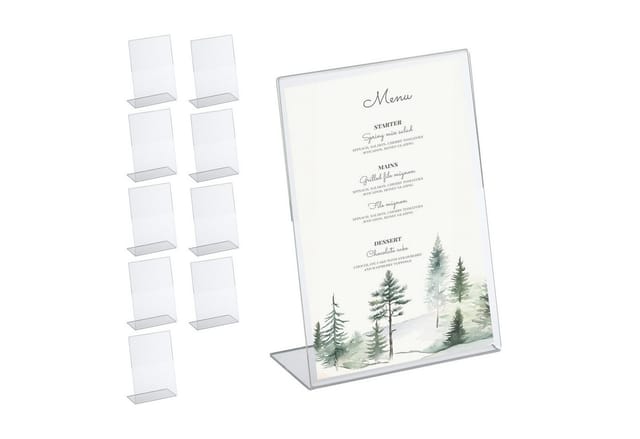 Relaxdays Tischaufsteller Acryl Transparent 10er Set 22 cm x 15 cm x 7 cm