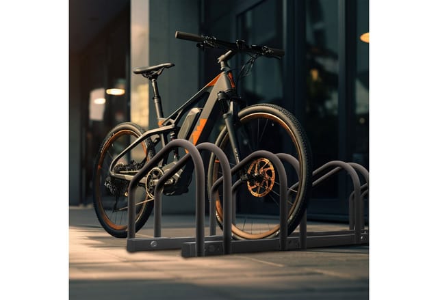 Relaxdays Fahrradständer für 5 Fahrräder Stahl Anthrazit 27 cm x 130 cm x 33 cm
