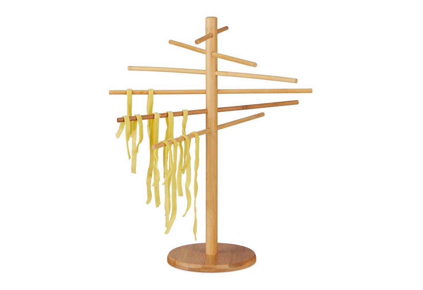 Relaxdays Nudeltrockner Bambus Natur 12-armig 41 cm x 34 cm x 34 cm Bild 5