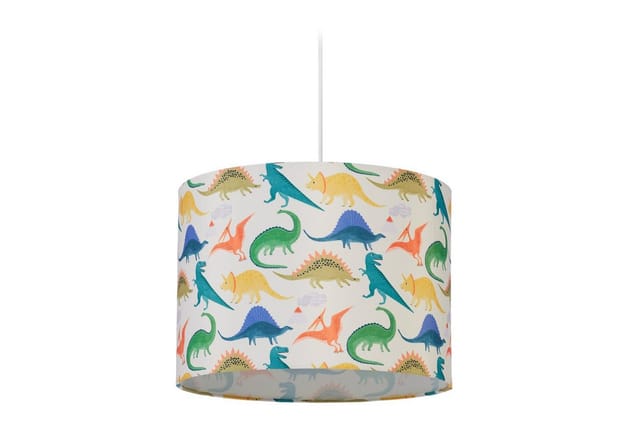 Relaxdays Hängelampe Kunststoff Bunt Mit Dino-Motiven Höhenverstellbar 145 cm x 35 cm 0,6 kg
