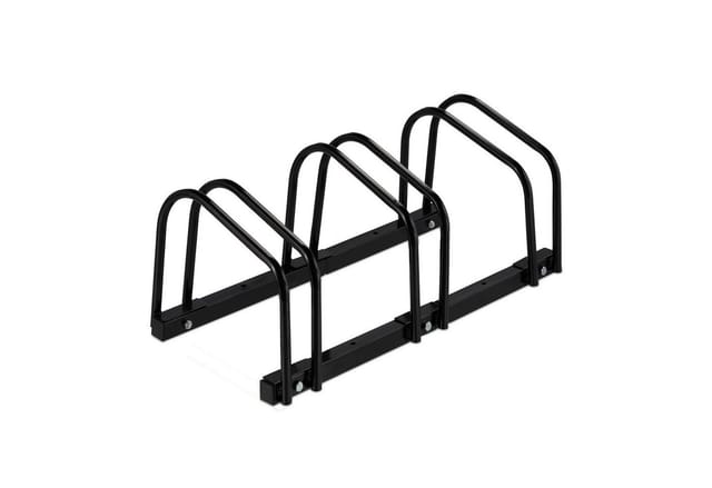 Relaxdays Fahrradständer Stahl Schwarz Für 3 Fahrräder 27 cm x 67,5 cm x 33 cm