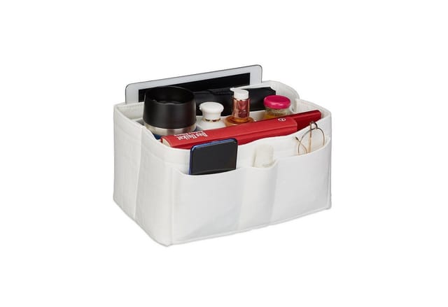 Relaxdays Taschenorganizer Filz Weiß Mit Fächern 16 cm x 27 cm x 16 cm 0,23 kg