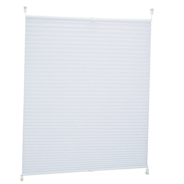 Relaxdays Plissee Rollo Polyester Weiß Halbtransparent Ohne Bohren 90 cm x 130 cm