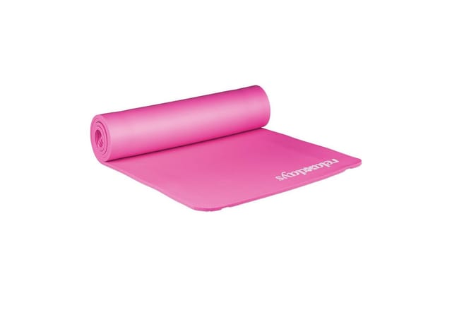 Relaxdays Yogamatte Kautschuk Pink Einfarbig 1 cm 60 cm x 180 cm 900 g