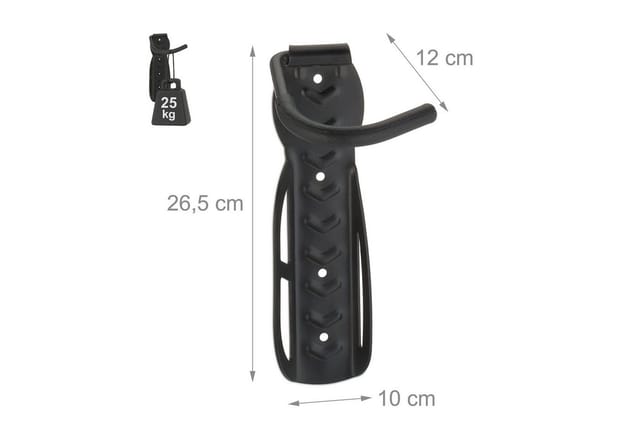 Relaxdays Fahrrad Wandhalter Stahlblech 2er Set 26,5 cm x 10 cm x 12 cm