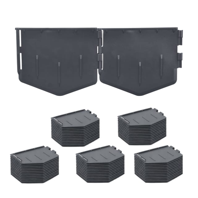 Relaxdays Rasenkante Set Kunststoff Schwarz Flexibel 10,7 m