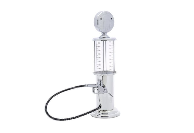 Relaxdays Getränkespender Metall Silber mit Zapfpistole 48 cm x 14 cm 700 g
