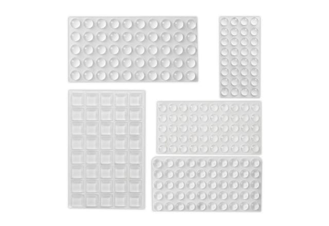 Relaxdays Gummipuffer Silikon Transparent Selbstklebend 222er Set 80 g
