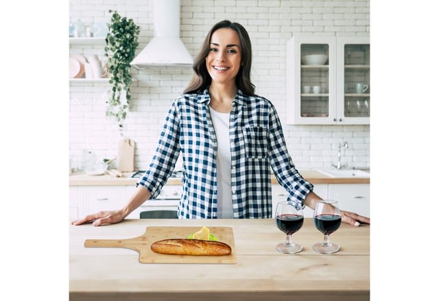 Relaxdays Pizzaschieber Bambus Natur 2er Set 50 cm x 38 cm 1 kg