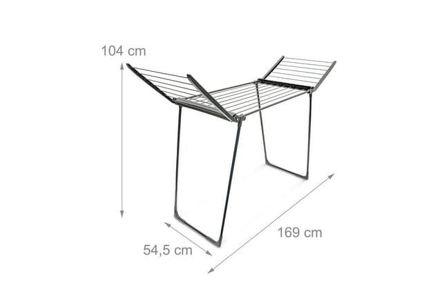Relaxdays Standtrockner Stahl Kunststoff Schwarz Klappbar 104 cm x 169 cm x 54,5 cm
