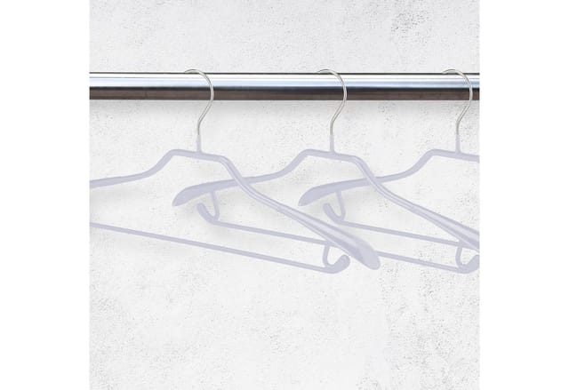 Relaxdays Anzugbügel Metall Hellgrau Rutschfest 10er Set 19 cm x 45 cm x 3,5 cm 150 g