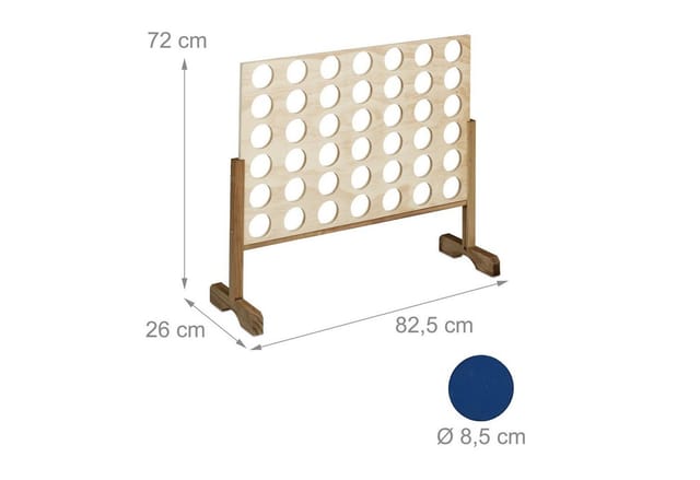 Relaxdays Vier Gewinnt Spiel Holz Natur XXL 72 cm x 82,5 cm x 26 cm 2,9 kg
