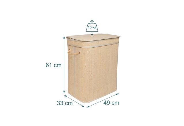 Relaxdays Wäschekorb Bambus Natur mit Deckel 90 L