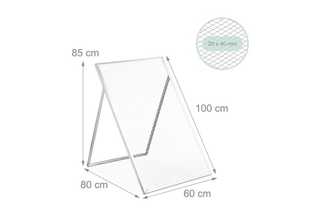 Relaxdays Durchwurfsieb Stahl Silber Klappbar 100 cm x 60 cm x 3,5 cm 3,9 kg