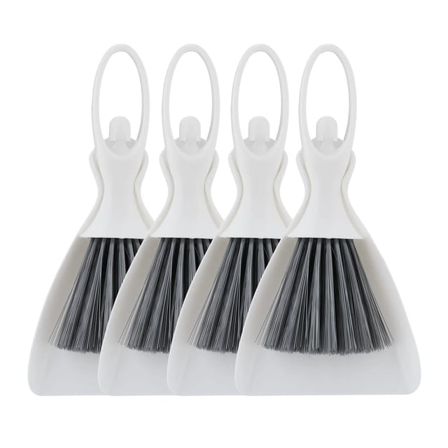 Relaxdays Tischkehrset Tänzerin Kunststoff Weiß Grau 4er Set 4 x 13 x 25 cm 0,28 kg