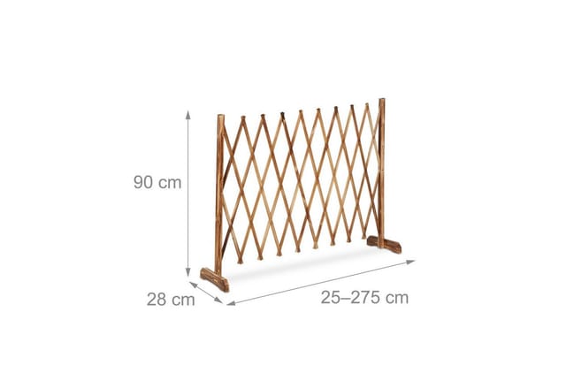 Relaxdays Rankgitter Tannenholz Natur Ausziehbar Freistehend 90 cm x 28 cm 25 cm bis 275 cm 1,2 kg