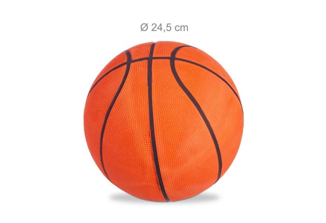 Relaxdays Basketball Gummi Orange Schwarz Größe 7 Griffig Aufpumpbar ø 24,5 cm 0,6 kg