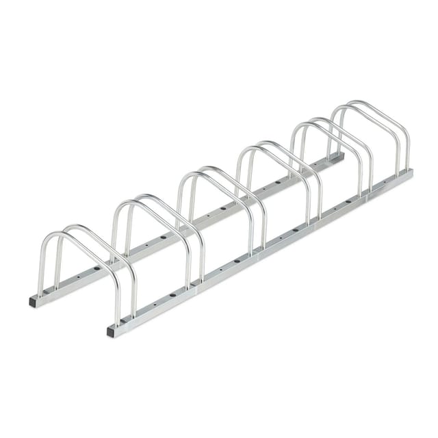 Relaxdays Fahrradständer Verzinkter Stahl Silber für 6 Fahrräder 26 cm x 168 cm x 33,5 cm 7,2 kg