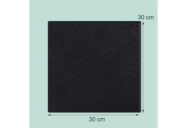 Relaxdays Filzpinnwand Quadrat Filz Schwarz Selbstklebend 12x 30 cm x 30 cm x 0,9 cm