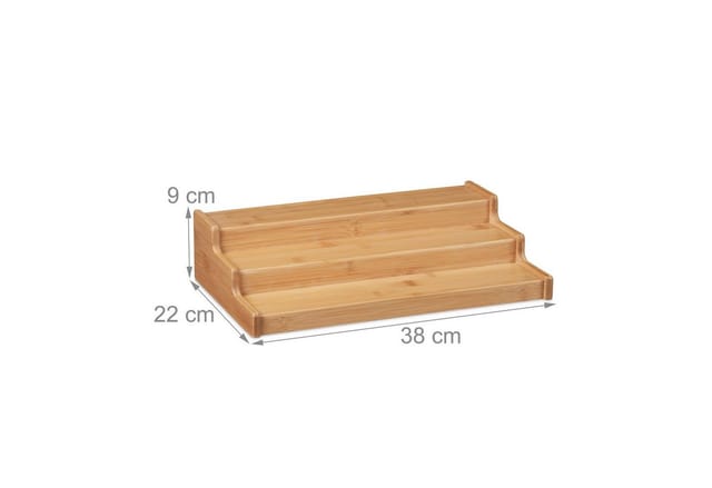Relaxdays Gewürzregal Bambus Natur Stehend 9 cm x 38 cm x 22 cm 0,6 kg