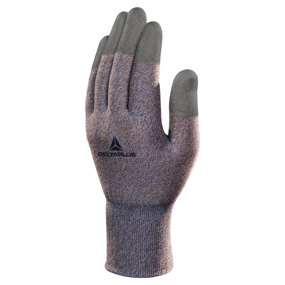 Gant Delta Plus Antistatique Tricot Cuivre/polyamide - Enduction Pu Bouts Des Doigts -vv792bc0 T8