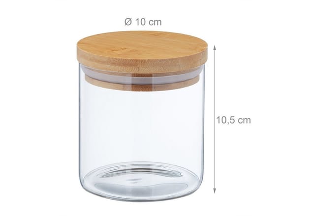 Relaxdays Vorratsgläser 9er Set Glas Transparent Luftdicht 500 ml