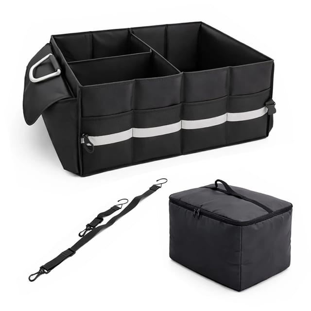 Relaxdays Kofferraumorganizer Polyester Schwarz Kühlfach 30 cm x 60 cm x 40 cm