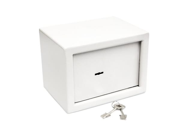 Relaxdays Wandtresor Stahl Hellgrau mit Schlüssel 17 cm x 23 cm x 17 cm 3,8 kg