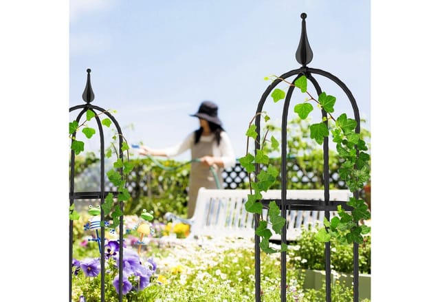 Relaxdays Rankhilfe Stahl Schwarz Wetterfest 2er Set 100 cm x 25 cm 920 g