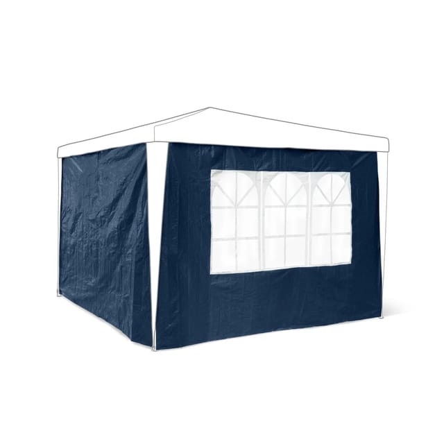 Relaxdays Pavillon Seitenteile 2er Set PE-Folie Blau Wasserabweisend Sichtfenster 190 cm x 290 cm x 0,5 cm 0,4 kg