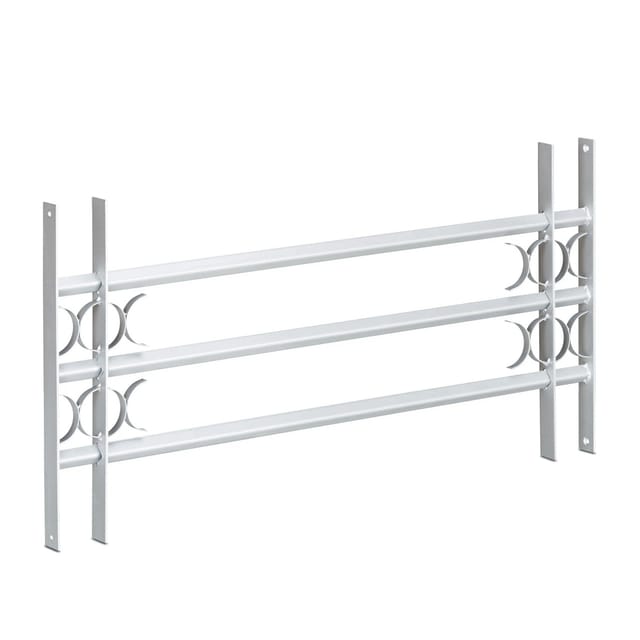 Relaxdays Fenstergitter Stahl Grau Ausziehbar Einbruchschutz 45 cm x 100-150 cm