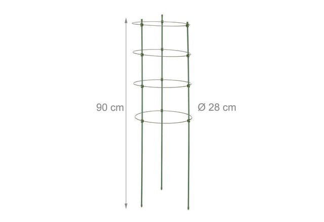 Relaxdays Rankhilfe Stahl Kunststoff Grün Höhenverstellbar 90 cm x 28 cm 180 g 10er Set
