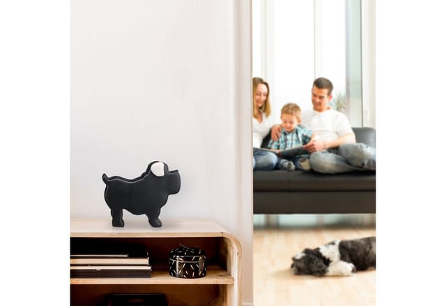 Relaxdays Spardose Keramik Schwarz Beschreibbar 17 cm x 8,5 cm x 20 cm 630 g