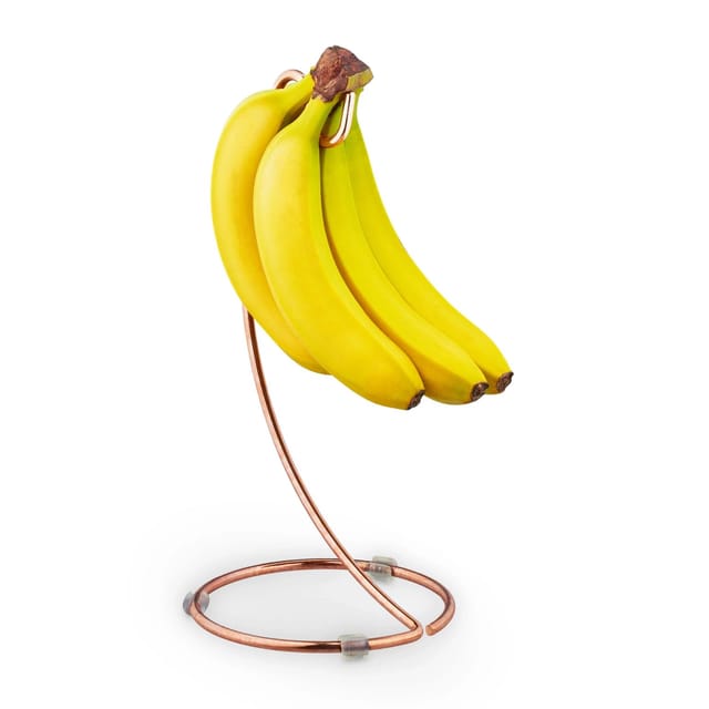 Relaxdays Bananenhalter Eisen Kupferfarben Standfest 33 cm x 17 cm 0,29 kg