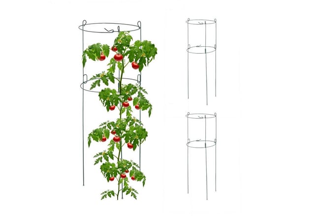 Relaxdays Rankhilfe Stahl Dunkelgrün Verzinkt 3er Set 76 cm x 26 cm