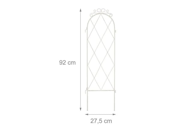Relaxdays Rankgitter Stahl Weiß 3er Set 92 cm x 27,5 cm x 1 cm 0,9 kg
