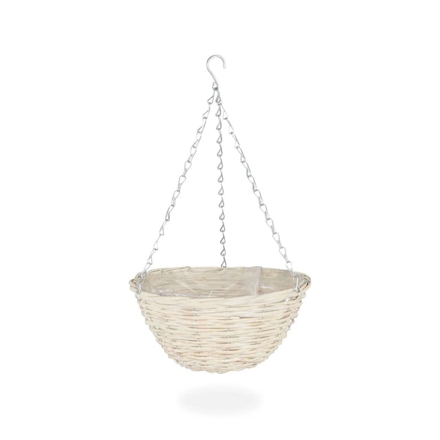 Relaxdays Blumenampel 3er Set Weide Natur mit Folie 12 cm x 25 cm 220 g
