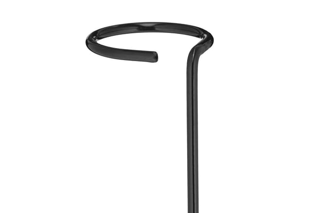 Relaxdays Pflanzstäbe 6er Set Stahl Schwarz Pulverbeschichtet mit Ring 80 cm x 6 cm