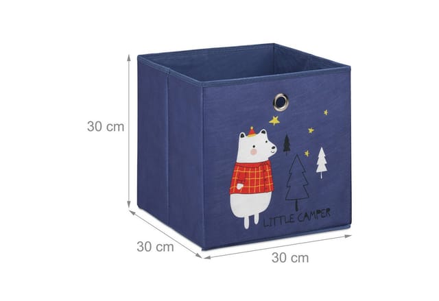 Relaxdays Aufbewahrungsboxen 4er Set Vlies Pappe Stahl Bunt Faltbar 30 cm x 30 cm x 30 cm