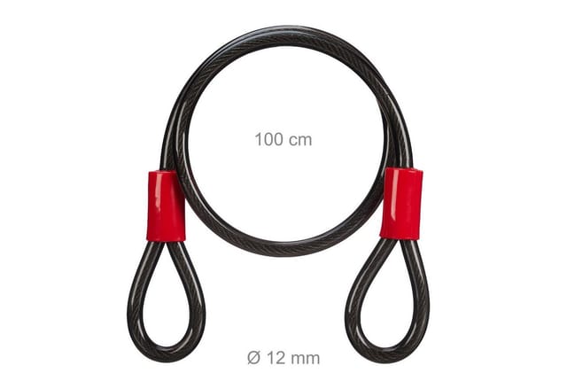 Relaxdays Schlaufenkabel Stahl Schwarz 1 m ø 12 mm