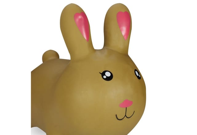 Relaxdays Hüpftier Hase PVC Hellbraun BPA-frei Rutschhemmend 45 cm x 53 cm x 25 cm 1,4 kg