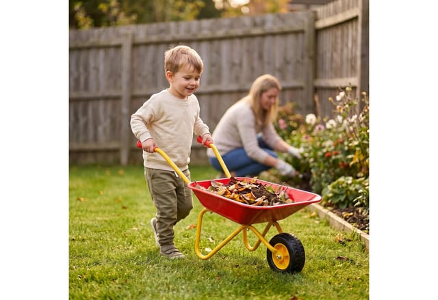 Relaxdays Schubkarre für Kinder Eisen PE Rot 43 cm x 74 cm x 36 cm 2,1 kg