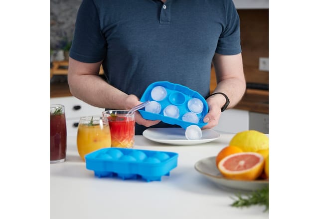 Relaxdays Eiswürfelform 2er Set Silikon Blau Flexibel 4,5 cm x 18 cm x 12,5 cm 170 g