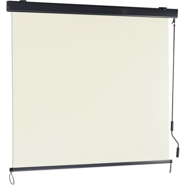 Relaxdays Senkrechtmarkise mit Kassette und Kurbel Beige 250 cm x 160 cm